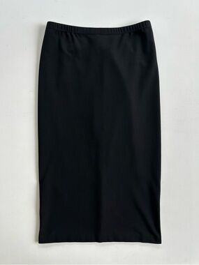 Lafayette 148 Black Knit Skirt Pull On Stretch Pencil Midi Women’s Size Small
